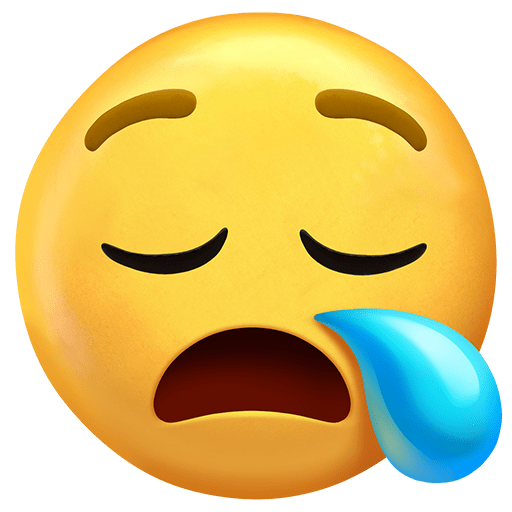 Sleepy Face as drawn by Twitter Emoji Stickers in 13.1