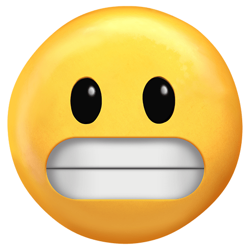 Grimassen schneidendes Gesicht as rendered by Twitter Emoji Stickers