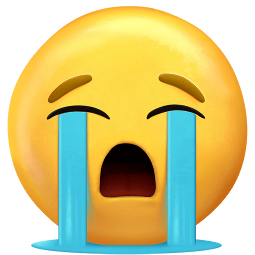 faccina disperata as rendered by Twitter Emoji Stickers