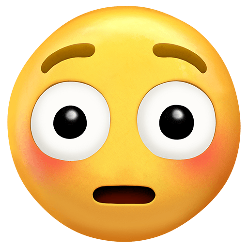 visage qui rougit as rendered by Twitter Emoji Stickers