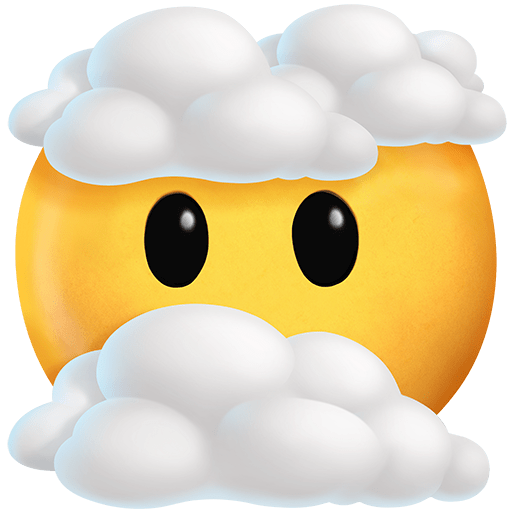 공상에 잠긴 얼굴 as rendered by Twitter Emoji Stickers