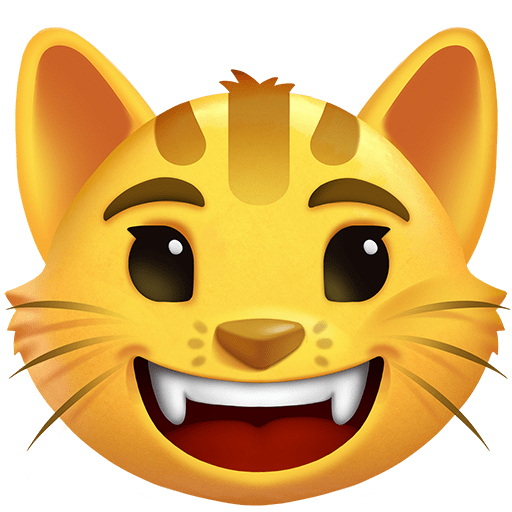 gatto che sorride as rendered by Twitter Emoji Stickers