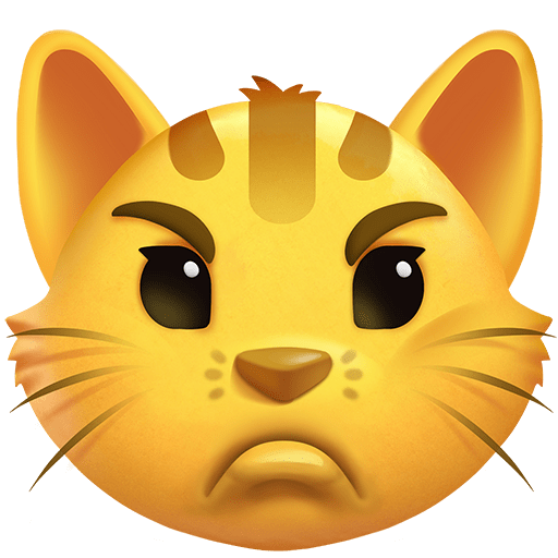 schmollende Katze as rendered by Twitter Emoji Stickers