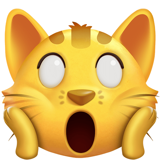 gatto esterrefatto as rendered by Twitter Emoji Stickers