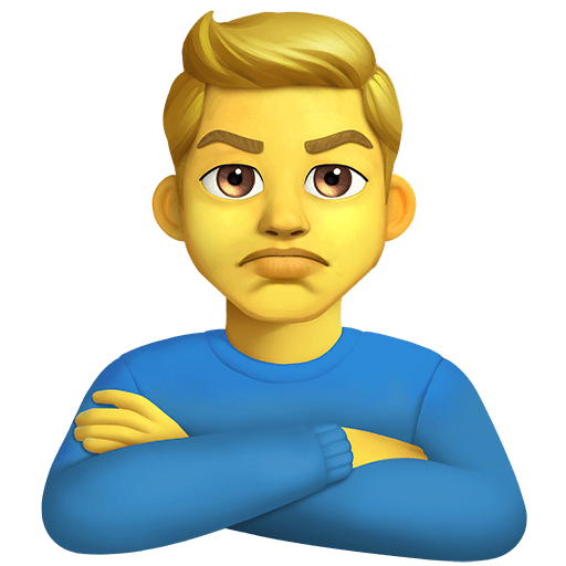 man pouting as rendered by Twitter Emoji Stickers
