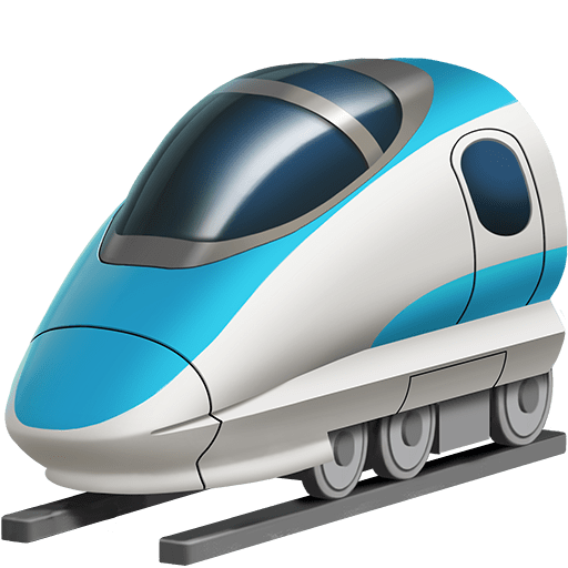 high-speed train as rendered by Twitter Emoji Stickers