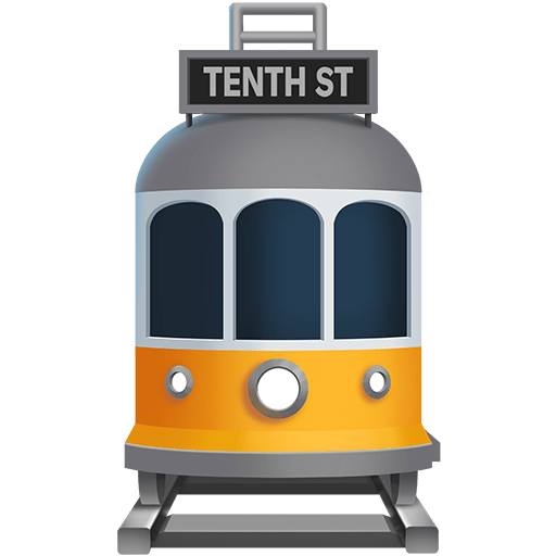 tram as rendered by Twitter Emoji Stickers