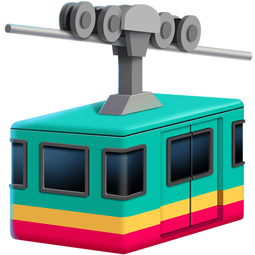 mountain cableway as rendered by Twitter Emoji Stickers