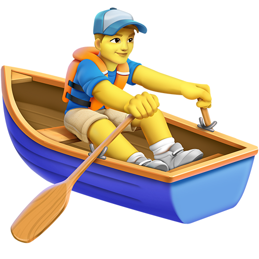 man rowing boat as rendered by Twitter Emoji Stickers