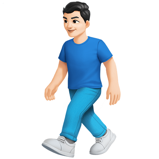 man walking: light skin tone as rendered by Twitter Emoji Stickers