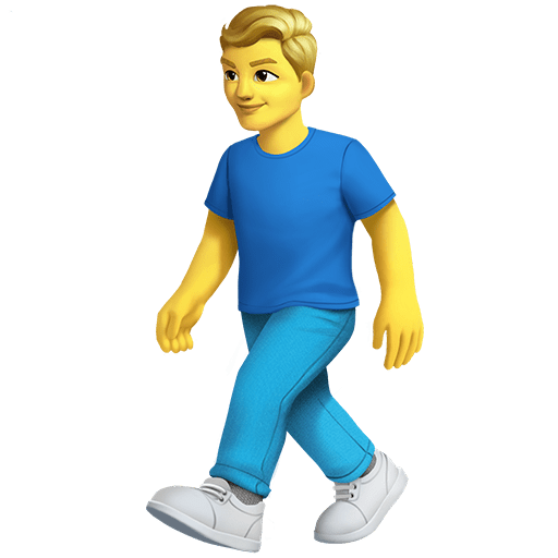 man walking as rendered by Twitter Emoji Stickers