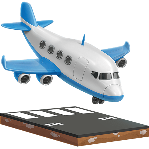 airplane arrival as rendered by Twitter Emoji Stickers