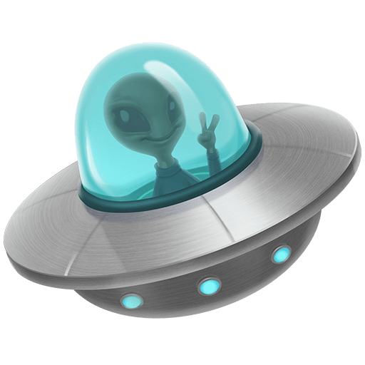 flying saucer as rendered by Twitter Emoji Stickers