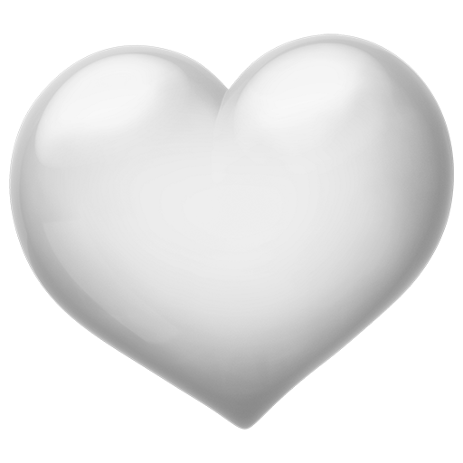 white heart as rendered by Twitter Emoji Stickers