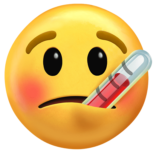 发烧 as rendered by Twitter Emoji Stickers