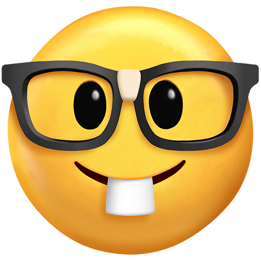 faccina nerd as rendered by Twitter Emoji Stickers