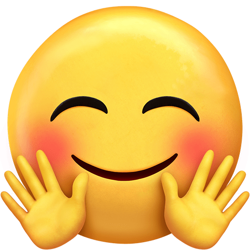 faccina che abbraccia as rendered by Twitter Emoji Stickers