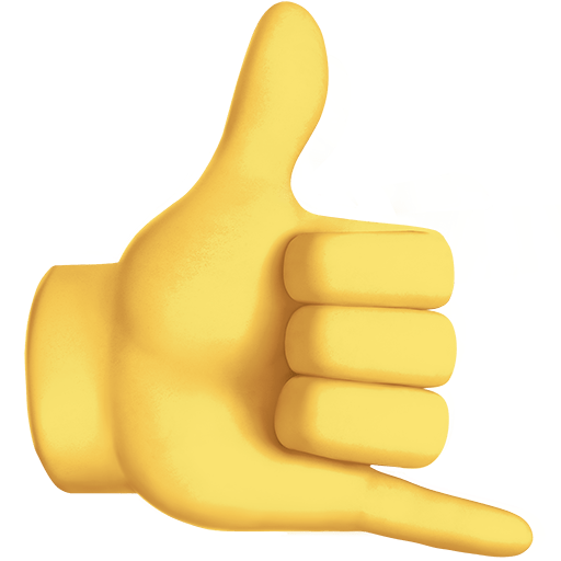 call me hand as rendered by Twitter Emoji Stickers