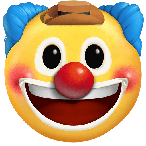 faccina pagliaccio as rendered by Twitter Emoji Stickers