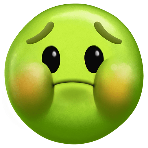 faccina nauseata as rendered by Twitter Emoji Stickers