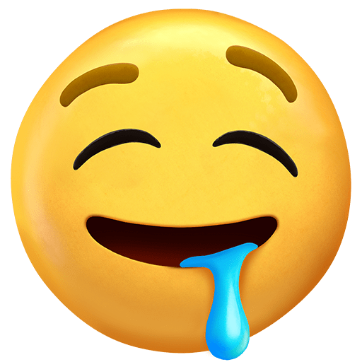 rosto babando as rendered by Twitter Emoji Stickers