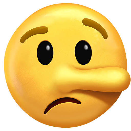 Lying Face as drawn by Twitter Emoji Stickers in 13.1