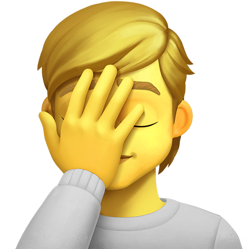 person facepalming as rendered by Twitter Emoji Stickers