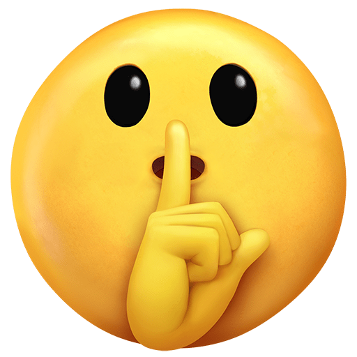 rosto fazendo sinal de silêncio as rendered by Twitter Emoji Stickers