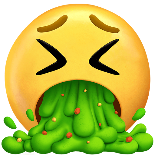 visage qui vomit as rendered by Twitter Emoji Stickers