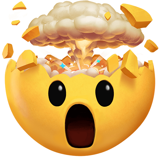 exploding head as rendered by Twitter Emoji Stickers