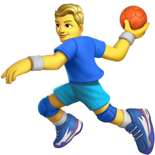 man playing handball as rendered by Twitter Emoji Stickers