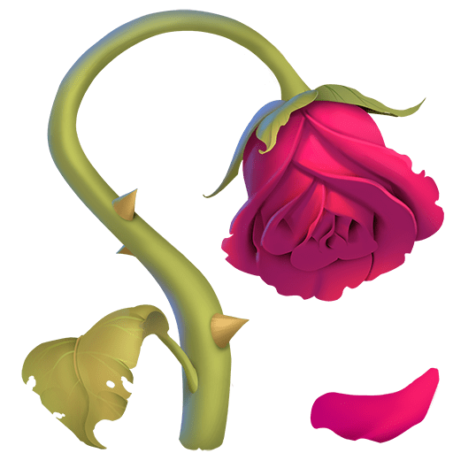 wilted flower as rendered by Twitter Emoji Stickers