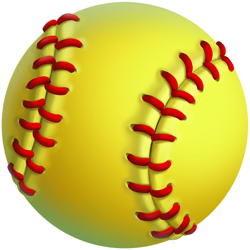 Softball as rendered by Twitter Emoji Stickers