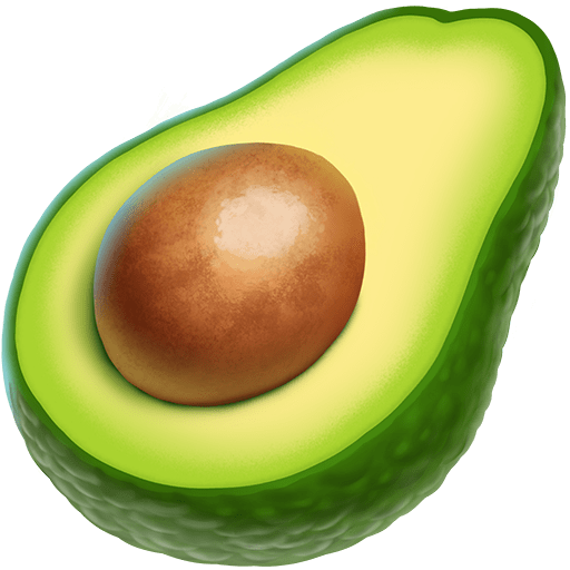 avocado as rendered by Twitter Emoji Stickers