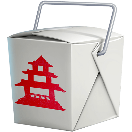 takeout box as rendered by Twitter Emoji Stickers
