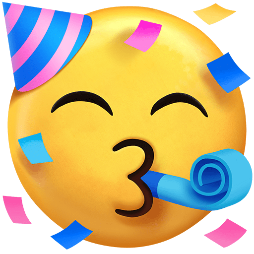 Partygesicht as rendered by Twitter Emoji Stickers