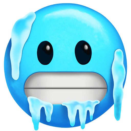 cara con frío as rendered by Twitter Emoji Stickers