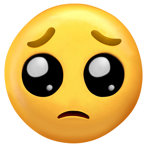cara suplicante as rendered by Twitter Emoji Stickers
