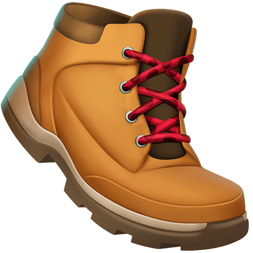 hiking boot as rendered by Twitter Emoji Stickers