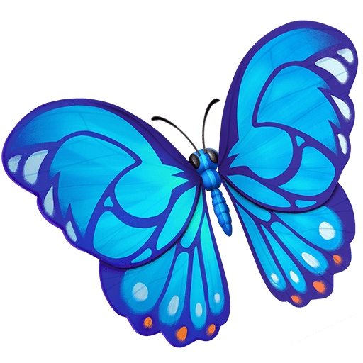 butterfly as rendered by Twitter Emoji Stickers
