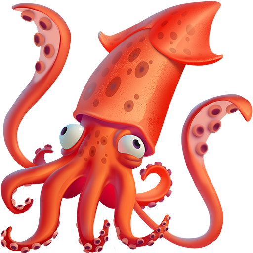 squid as rendered by Twitter Emoji Stickers