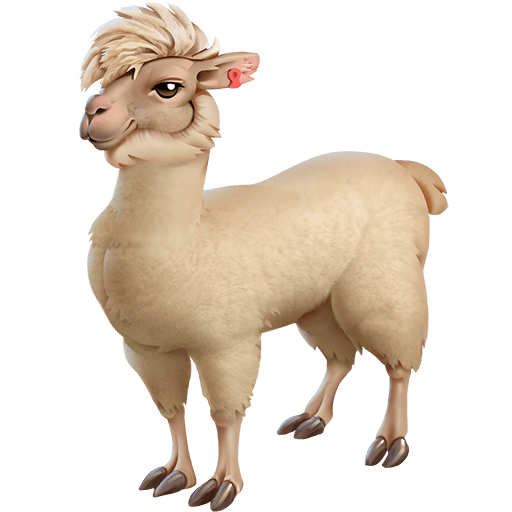 llama as rendered by Twitter Emoji Stickers
