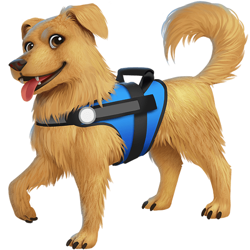 guide dog as rendered by Twitter Emoji Stickers