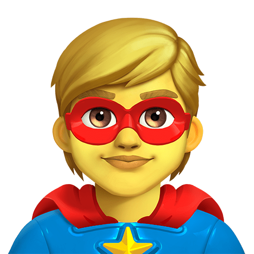 superhero as rendered by Twitter Emoji Stickers