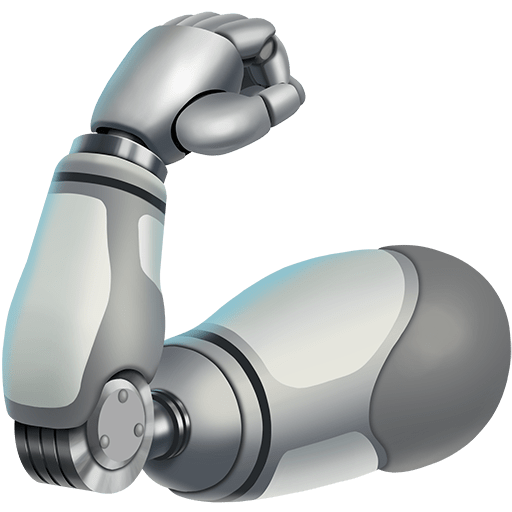 mechanical arm as rendered by Twitter Emoji Stickers