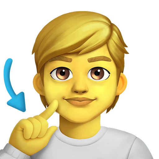 deaf person as rendered by Twitter Emoji Stickers