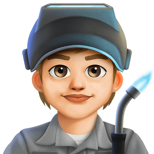 factory worker: medium-light skin tone as rendered by Twitter Emoji Stickers