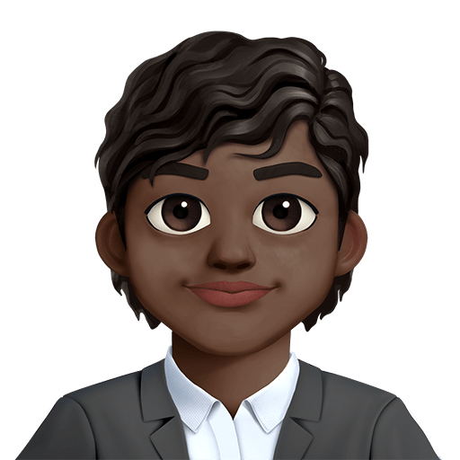 office worker: dark skin tone as rendered by Twitter Emoji Stickers