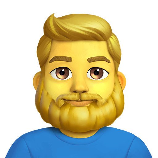 man: beard as rendered by Twitter Emoji Stickers
