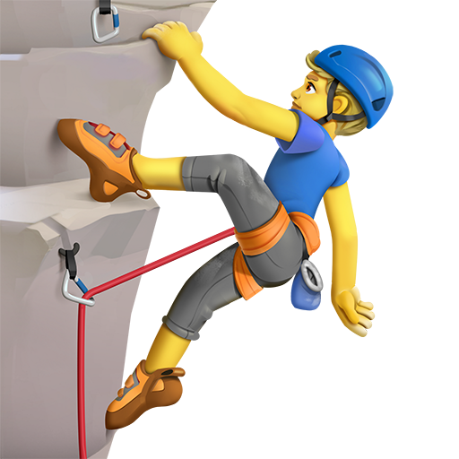 man climbing as rendered by Twitter Emoji Stickers